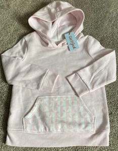 Cat and Jack Girls Fleece Pullover Hoodie Soft Pink Heart Pocket Size XS 4/5 - Picture 1 of 6