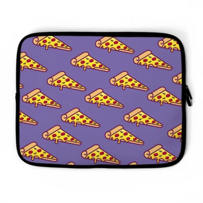 Cartoon Pizza Laptop Sleeve, purple laptop case, MacBook, 12" 13" 14" 15" 16" HP - Image 1 of 4