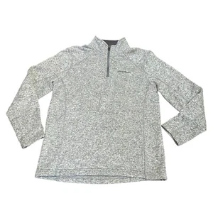 Eddie Bauer Gray Pullover Sweater Radiator Fleece 1/4 Zip Men's Size Medium - Picture 1 of 6
