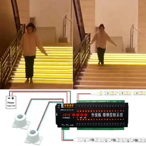 Sensore di movimento LED scala 36 canali nastro oscurante striscia lampada scala luce notturna - Foto 1 di 18