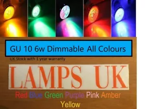 GU 10 6w Regulable LED Lámpara Soporte Bombilla Gu10 Bombilla Reino Unido Stock en Varios Colores - Imagen 1 de 24