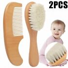 2PC Baby Bathing Wooden Comb Wool Brush Lotus Air Bag Massage