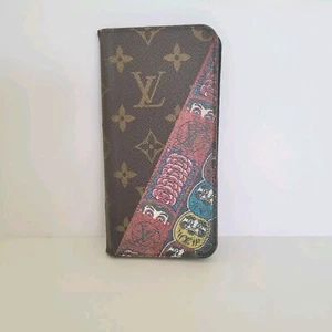 Authentic Louis Vuitton LV Monogram Folio iPhone 8+ Plus Case Brown Phone Case - Picture 1 of 12