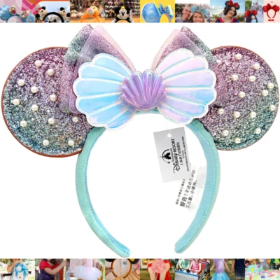 Disney-Parks Ear The Little Mermaid Ariel Pearl Shell Headband Minnie Mouse Ears - Image 1 of 4