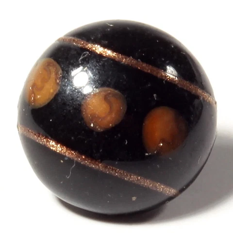 14mm antique Czech brown satin floral aventurine rosette shank glass button Cover