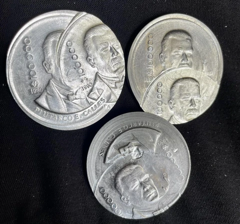 1990 MEXICO 100,000 PESOS PATTERN  ALUMINIUM  Double Struck (ONE ) 1 Cover