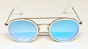 Ray-Ban Sunglasses ROUND DOUBLE BRIDGE Blue Flash Gradient RB3647N 001/4O Unisex - Picture 1 of 9