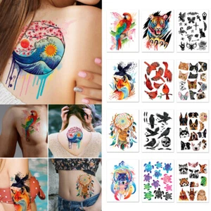 Removable Temporary Art Fake Tattoo Sticker Waterproof Body Arm Kid Women Men - Picture 1 of 86
