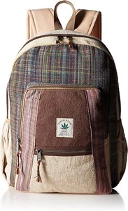 100% Pure Himalayan Hemp Multi Pocket Backpack (THC Free) with Laptop Sleeve  - Picture 1 of 5