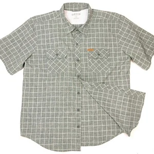 Orvis Herren XL Grau Gewebt Kurzarm Knopf Camping Angeln Tech Hemd - Bild 1 von 11