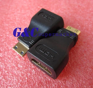 10Pcs Black Mini HDMI To HDMI Adapter HDMI Female to Mini Hdmi Male Adapte M46 - Picture 1 of 1