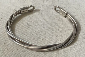 LAL Signed Sterling Silver Twisted Cuff Vintage Fits Sz 6.25” Solid 17+ Grams - Picture 1 of 5