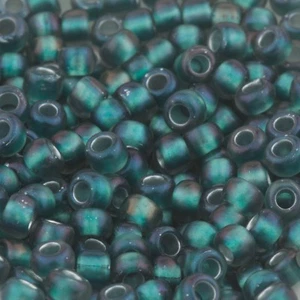 Toho Seed Beads 6/0 Teal Lined Crystal Matte 15g 10107028 - Picture 1 of 2
