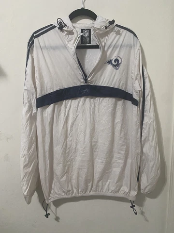 Ultra Game Men's Los Angeles Rams Pullover Hooded Jacket White Medium Cover