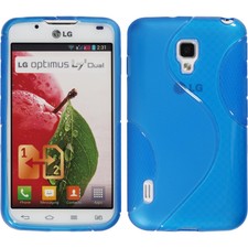 Silicone Case for LG Optimus L7 II Dual S-Style blue + protective foils