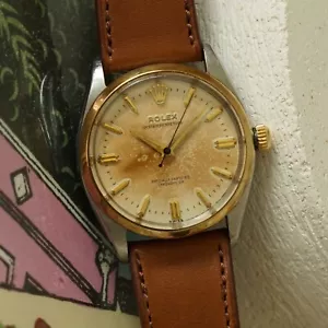 Rolex Oyster Perpetual 6564 Acciaio/Oro 18k Acciaio Tropicale 34mm Automatico 1957 - Foto 1 di 9