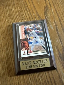 Vintage MLB Baseball Plaque Mark McGwire Home Run Hero with Upper Deck Card - Picture 1 of 3