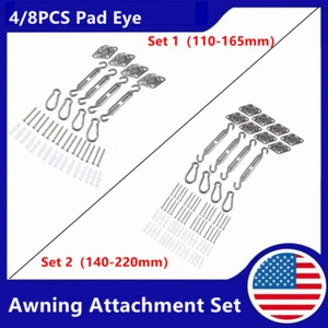 Heavy Duty Sun Shade Sail Stainless Steel Hardware Kit Awning Attachment Set - Picture 1 of 11