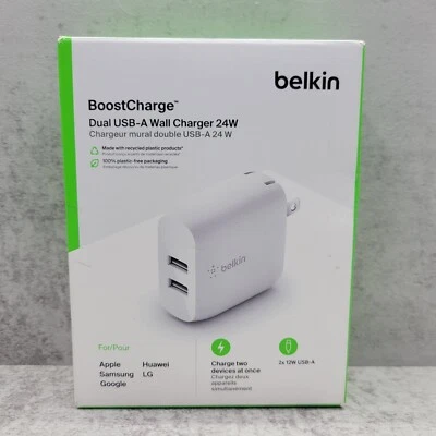 Belkin Boost Charge Dual USB-A Wall Charger 24W (WCB002dqWH)™ - Image 1 of 4