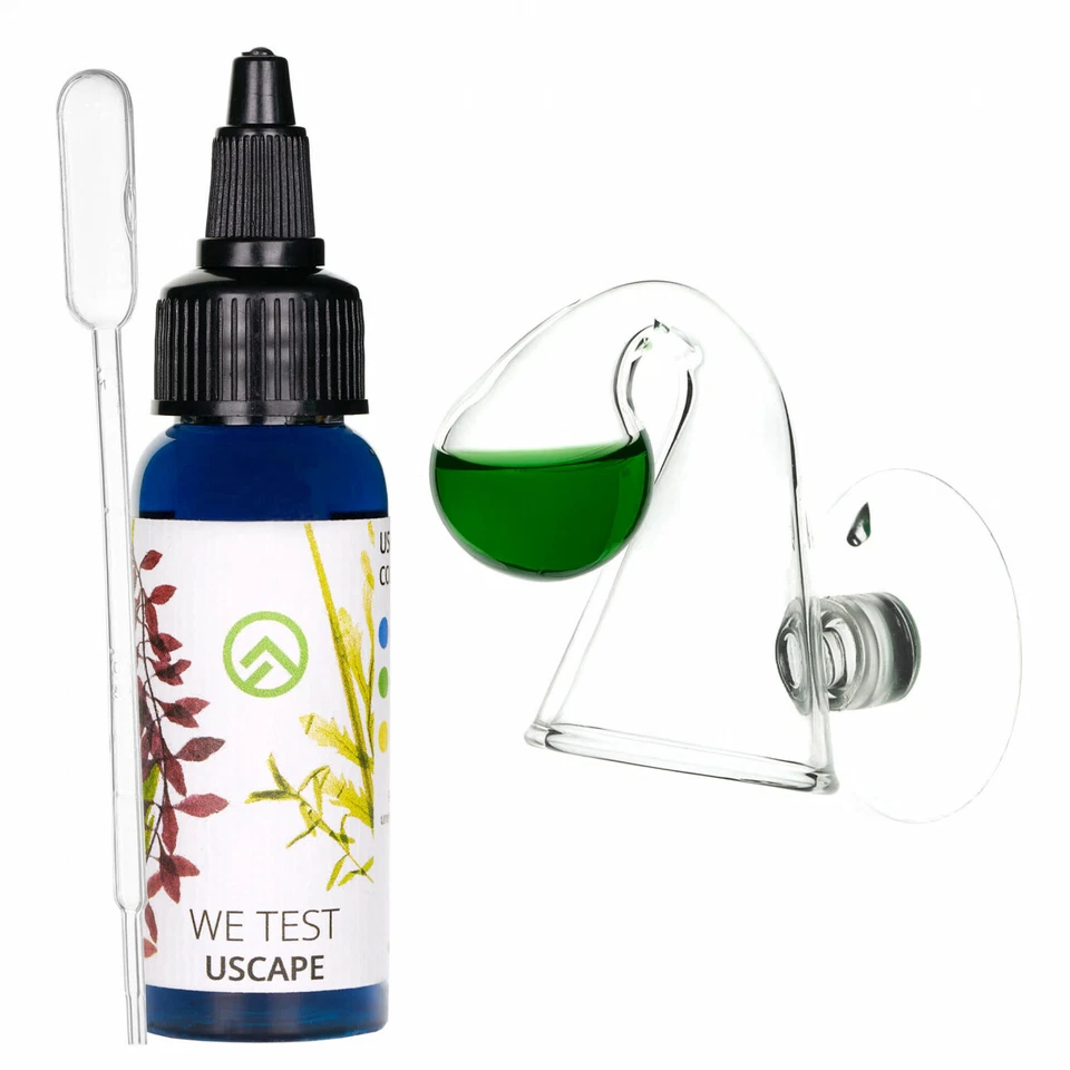 USCAPE - CO2 Dauertest DropChecker + Testflüssigkeit Set - CO2 Aquarium Zubehör