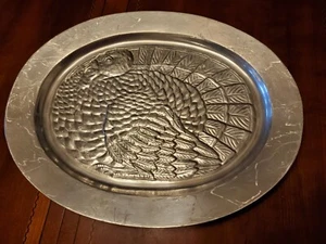 Serving Platter - Turkey Tray - LARGE 19 x 15 Decorative Serving Tray / REDUCED! - Picture 1 of 4