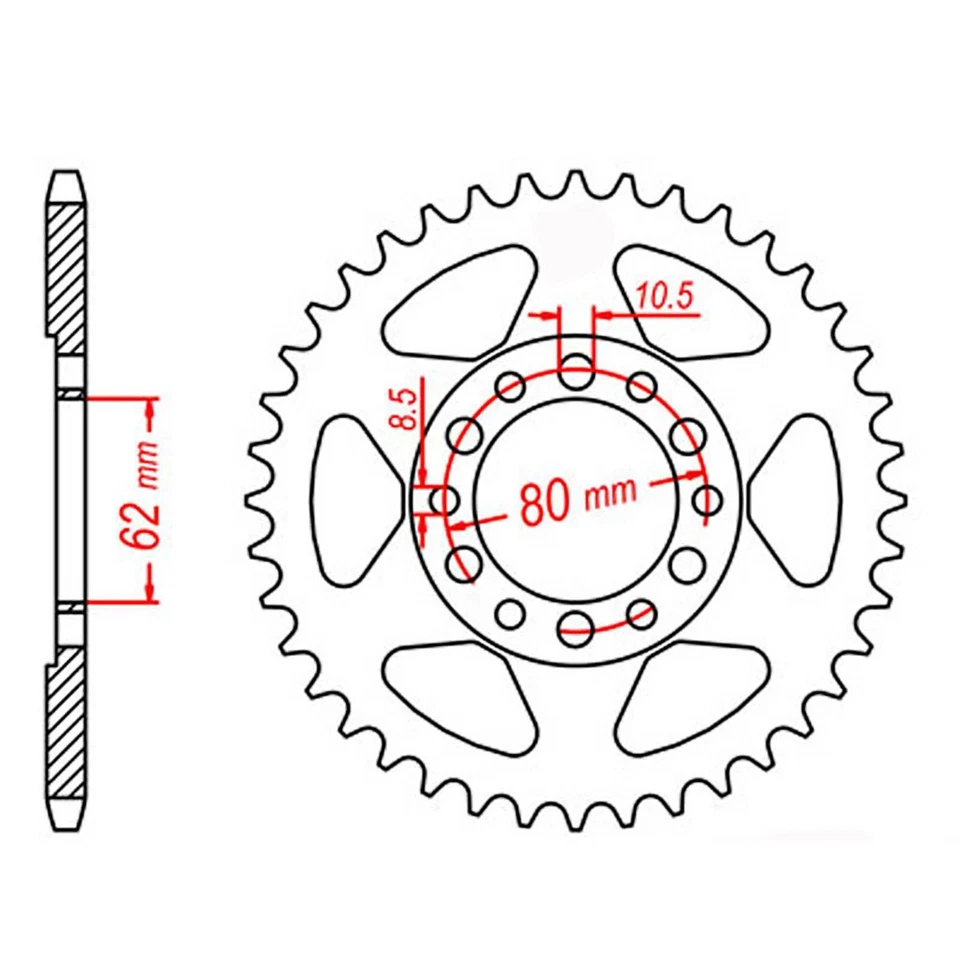 MTX Rear Sprocket 54T for Yamaha MX175 1975-1978 >428  - Image 1 of 1