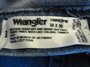 One Pair Wrangler Cowboy Cut Jeans Men's 38x30 Denim Cotton 13MWZPW-Actual 38x30 - Picture 1 of 3