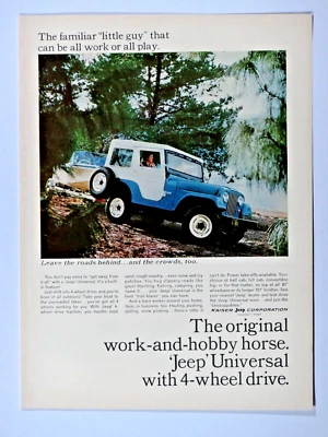 Jeep Universal 1965 vintage caballo de trabajo y pasatiempo anuncio impreso original 8,5 x 11" Foto 1 de 4
