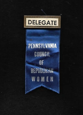 Insignia y cinta DELEGADA del Partido Republicano temprano del Consejo de la Autoridad Palestina Mujeres Republicanas - Imagen 1 de 3