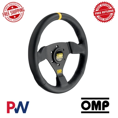 Volante plano OMP Racing Trecento pequeño gamuza cuero negro OD0-1975-071 Foto 1 de 3