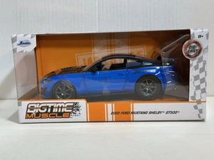 JADA BTM 2020 FORD MUSTANG SHELBY GT500 BLUE 1:24 DIECAST MODEL CAR 33881 #72 - Picture 1 of 6