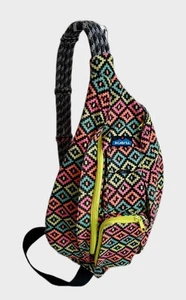 Kavu Rope Bag Sling Crossbody Bag Neon Montage Hiking Outdoors Adjustable Pack - Picture 1 of 7
