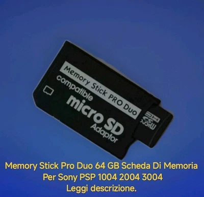 Memory Stick Pro Duo 64 GB Per Sony PSP 1004 2004 3004 Vedi Descrizione  - Immagine 1 di 4
