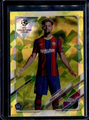 2020 Topps Chrome Sapphire UEFA Konrad de la Fuente Refractor RC Yellow #47/99 - Image 1 of 2
