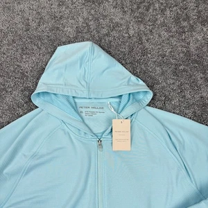 NEW Peter Millar Beaumont Full Zip Hoodie Jacket Womens XL Teal Golf Perfomance - Picture 1 of 8