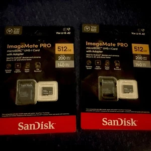 X2 Sandisk ImageMate PRO 512GB microSDXC UHS-1 Card With Adapter*BRAND NEW* - Photo 1 sur 1