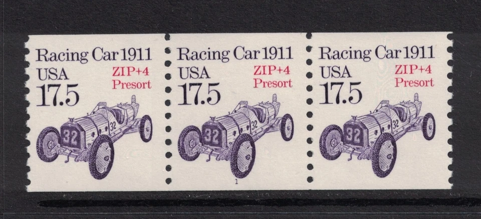 Scott 2262a- MNH- Plate Number Strip of 3 #1- 17.5c Racing Car 1911- mint PNC3 - Image 1 of 1