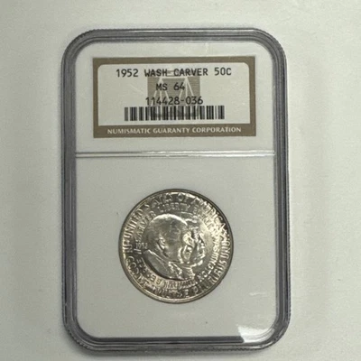 1952 Washington Carver Commem Half Dollar NGC MS64 Choice BU Uncirculated - Image 1 of 4