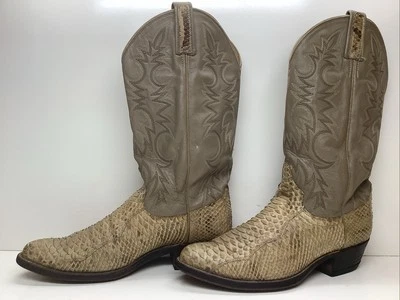 BOTAS VAQUERAS DE COLECCIÓN PARA HOMBRE DAN POST PIEL DE SERPIENTE VERDOSAS TALLA 9 D Foto 1 de 4