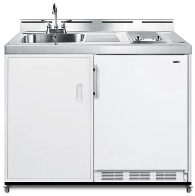 Cocina móvil Summit C48ELGLASSPUMPMB 48" W - blanca Foto 1 de 4