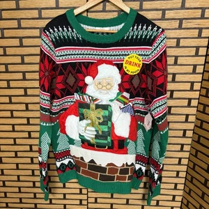 Holiday Time Santa Christmas Sweater Size Medium - Picture 1 of 7