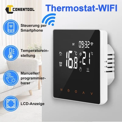 WIFI Thermostat Tuya Smart LCD Raumthermostat Für Elektrische Fußbodenheizung DE - Bild 1 von 4