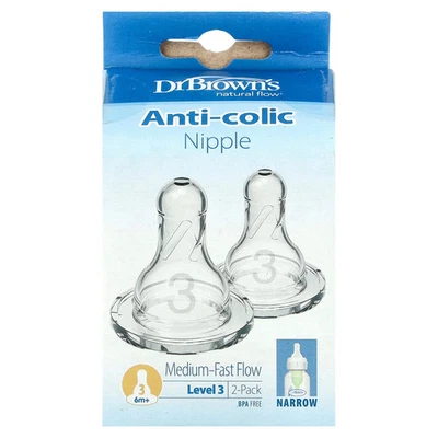 Pezón anticólicos, 6 meses +, flujo medio-rápido, paquete de 2 Foto 1 de 3