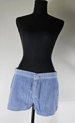 Vintage 70s Blue High Waisted Corduroy Shorts 26.5 x 2.5 - Image 1 of 4