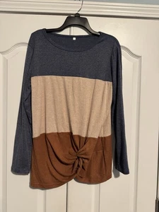 Damen große Tunika, dreifarbig Strick, Langarm. - Bild 1 von 2