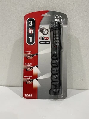 BAYCO 3 in 1 Tasklight 16LED Rechargeable Spotlight Floodlight Dual-Light - Image 1 of 3