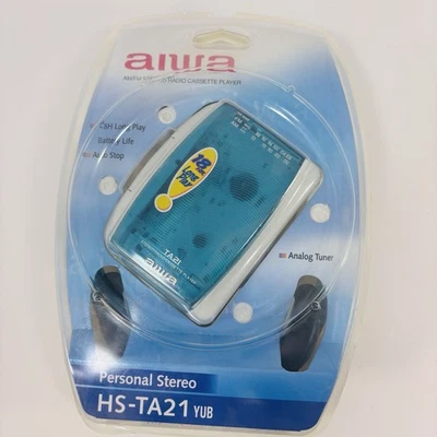 Aiwa AM/FM Radio Cassette Player Walkman - HS-TA21 YUB Turquoise New!!! - Image 1 of 4