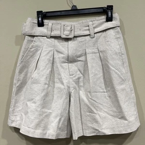 Blank NYC Belted Shorts Loose Linen Blend Wide Leg Shorts Women’s 28 - Picture 1 of 5