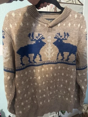 Suéter De Colección Grande Nordic Fair Isle Mezcla de Lana Puritana Esquí Reno Navidad Foto 1 de 4