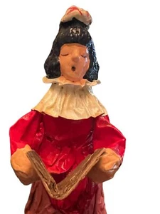 Vintage Paper Mache Caroler Ornament Woman 6" tall - Picture 1 of 3